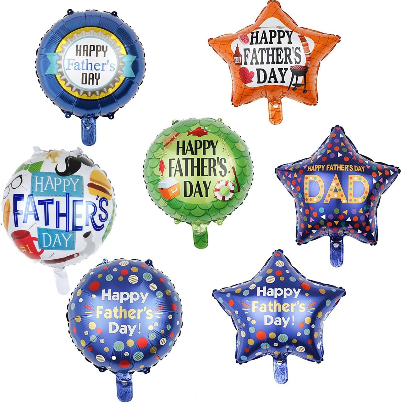 Happy Father's Day Balloons,Father's Day Party Decorations,Father Best Dad Ever Birthday Party Decorations Supplies.7PCS